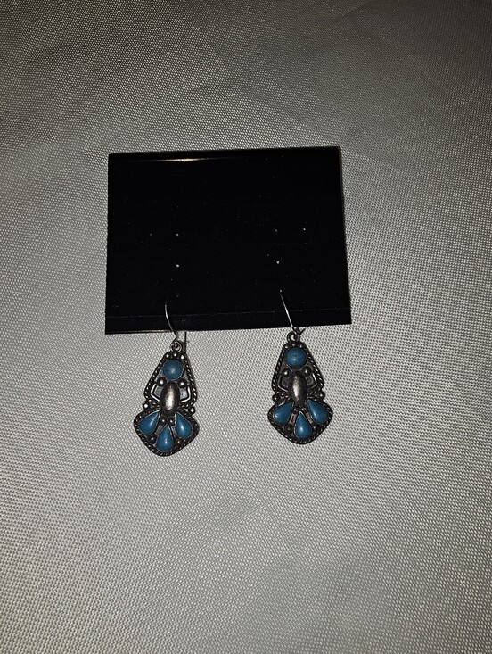 Jewelry - Silver & Turqouise Drop Earrings